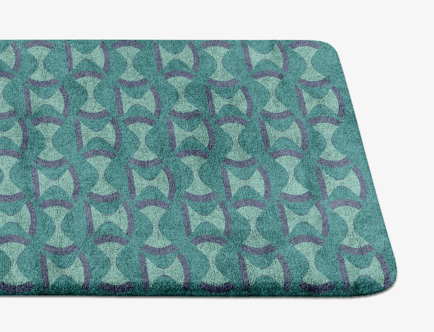 Fluid Geometric Runner Hand Tufted Bamboo Silk Custom Rug by Rug Artisan