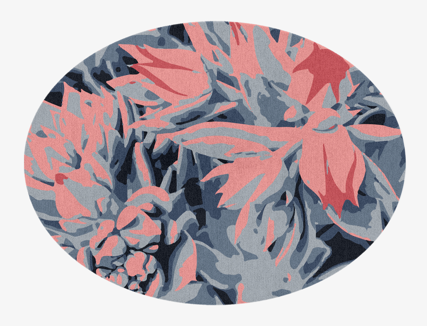Fluorescent Floral Oval Hand Knotted Tibetan Wool Custom Rug by Rug Artisan