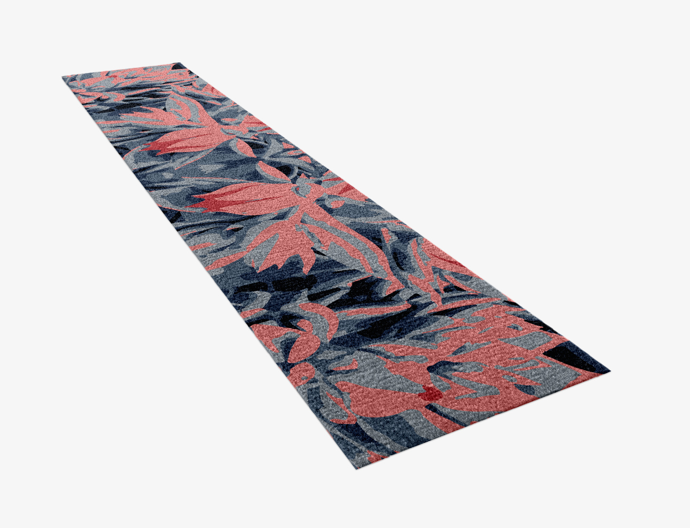 Fluorescent Floral Runner Hand Knotted Tibetan Wool Custom Rug by Rug Artisan