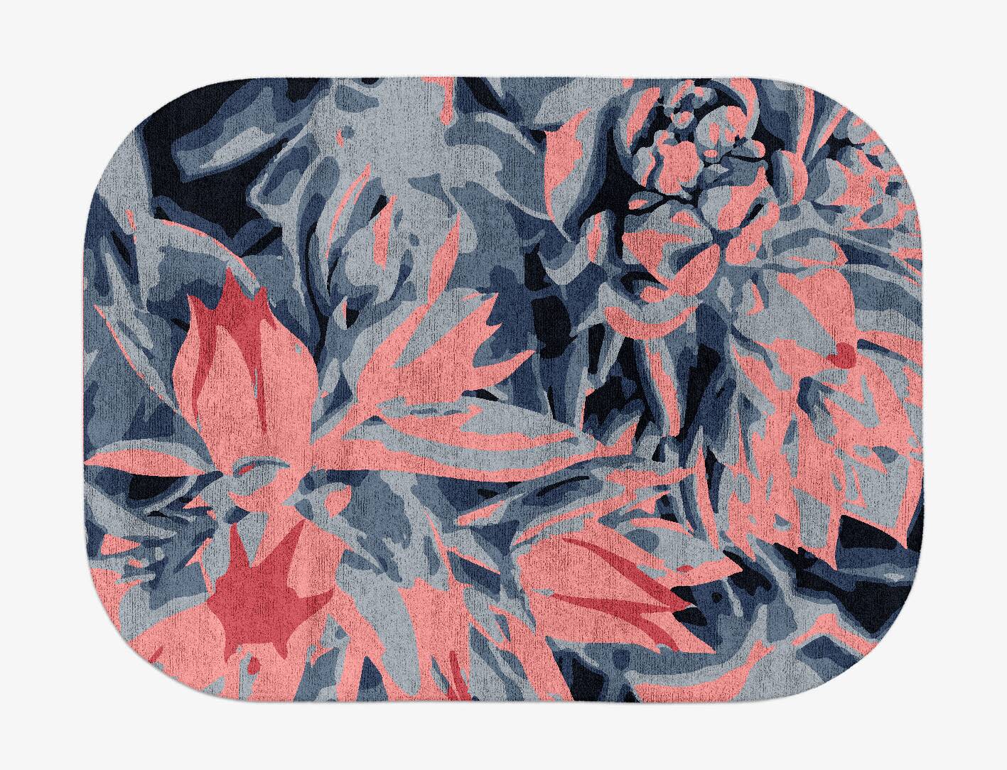 Fluorescent Floral Oblong Hand Tufted Bamboo Silk Custom Rug by Rug Artisan