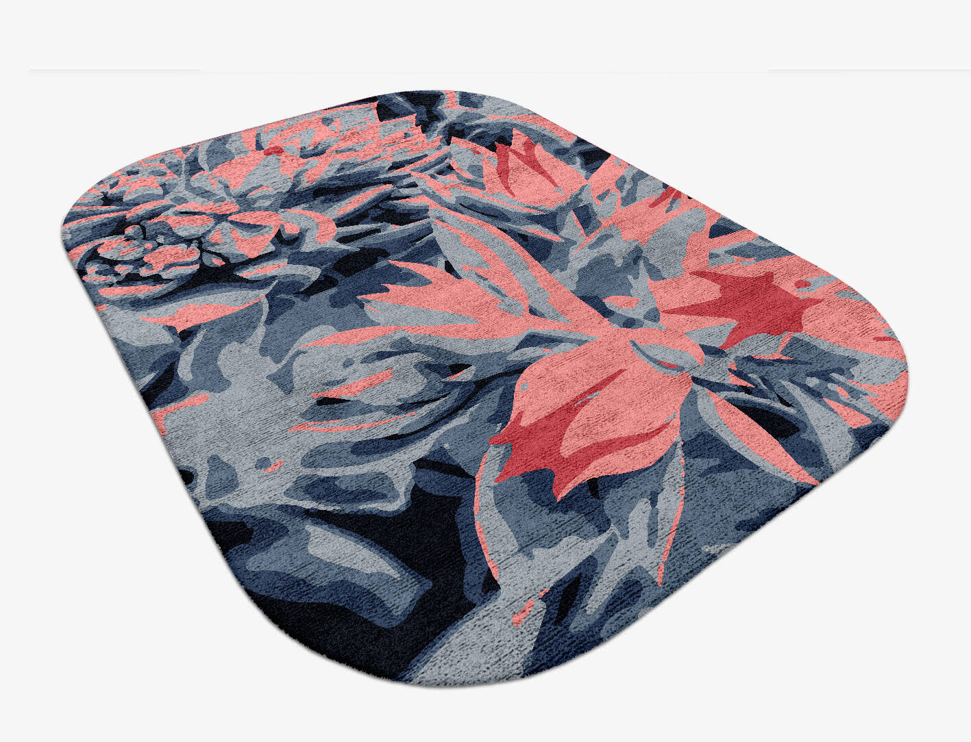 Fluorescent Floral Oblong Hand Tufted Bamboo Silk Custom Rug by Rug Artisan