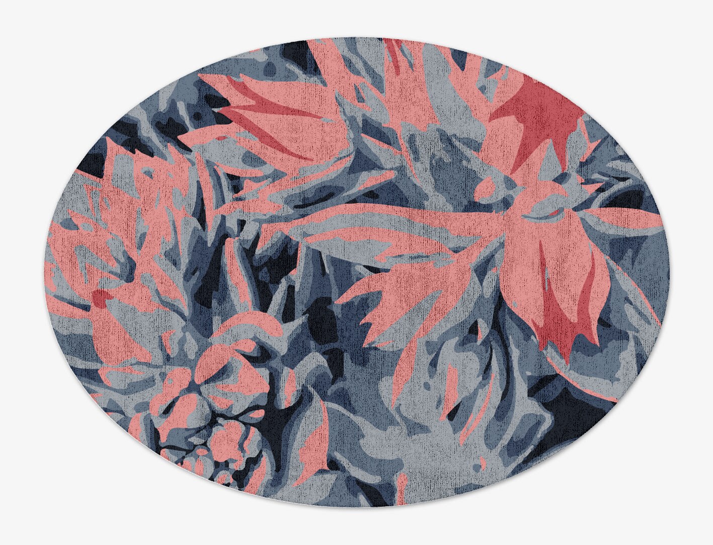 Fluorescent Floral Oval Hand Tufted Bamboo Silk Custom Rug by Rug Artisan