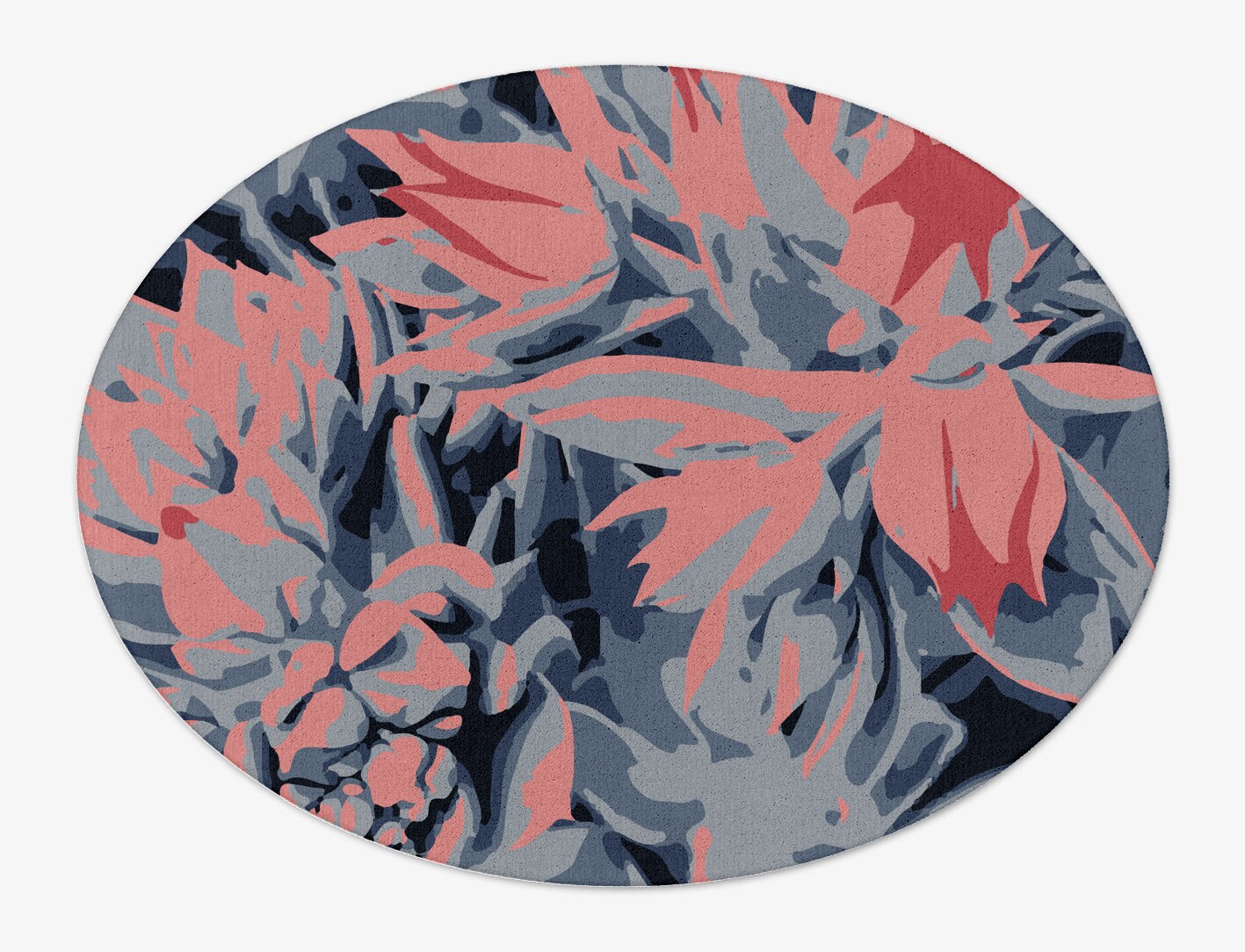 Fluorescent Floral Oval Hand Tufted Pure Wool Custom Rug by Rug Artisan
