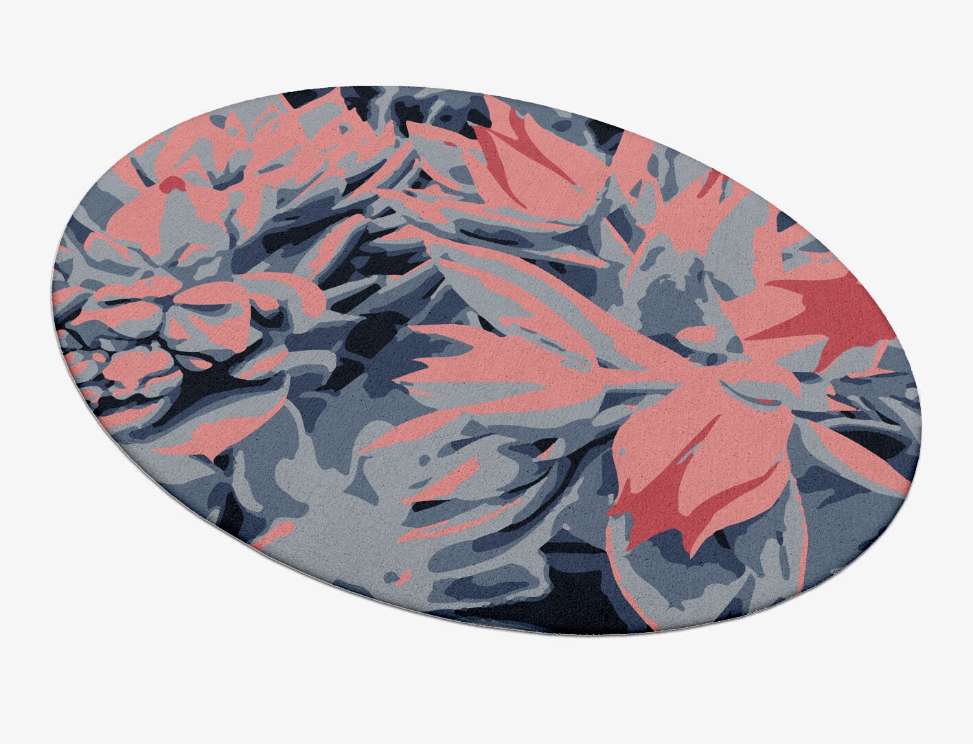 Fluorescent Floral Oval Hand Tufted Pure Wool Custom Rug by Rug Artisan