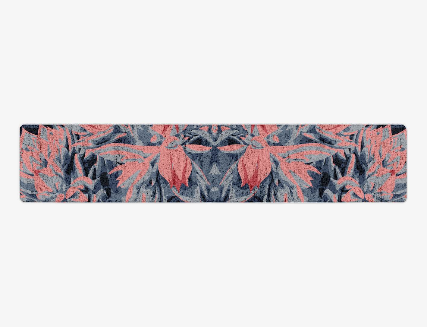 Fluorescent Floral Runner Hand Tufted Bamboo Silk Custom Rug by Rug Artisan