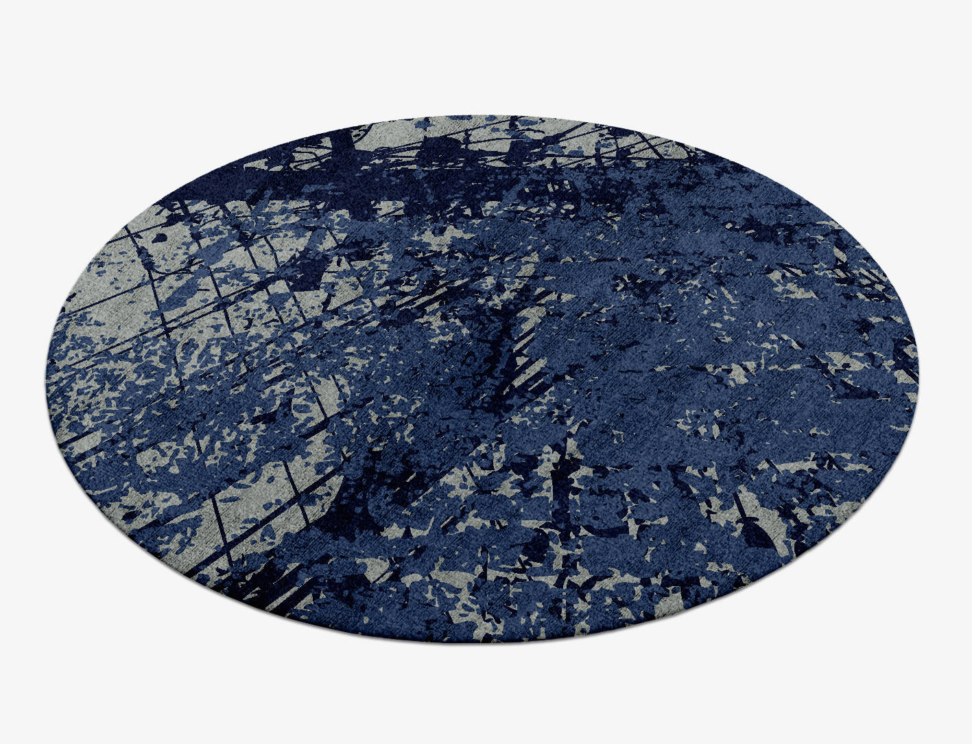 Flux Abstract Round Hand Knotted Bamboo Silk Custom Rug by Rug Artisan