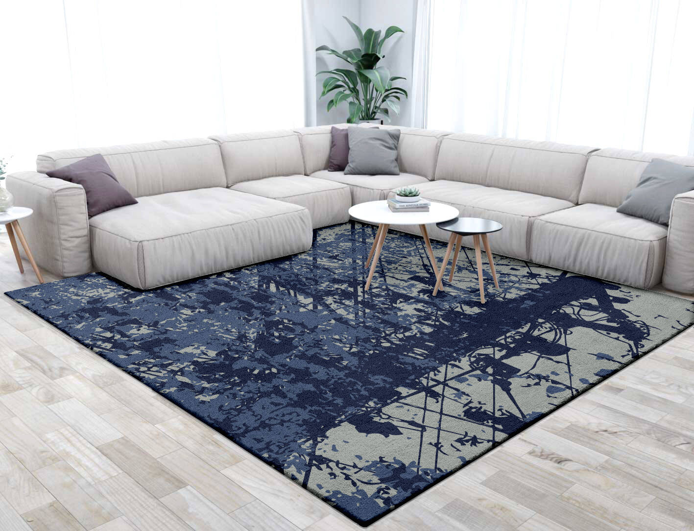 Flux Abstract Square Hand Tufted Pure Wool Custom Rug by Rug Artisan
