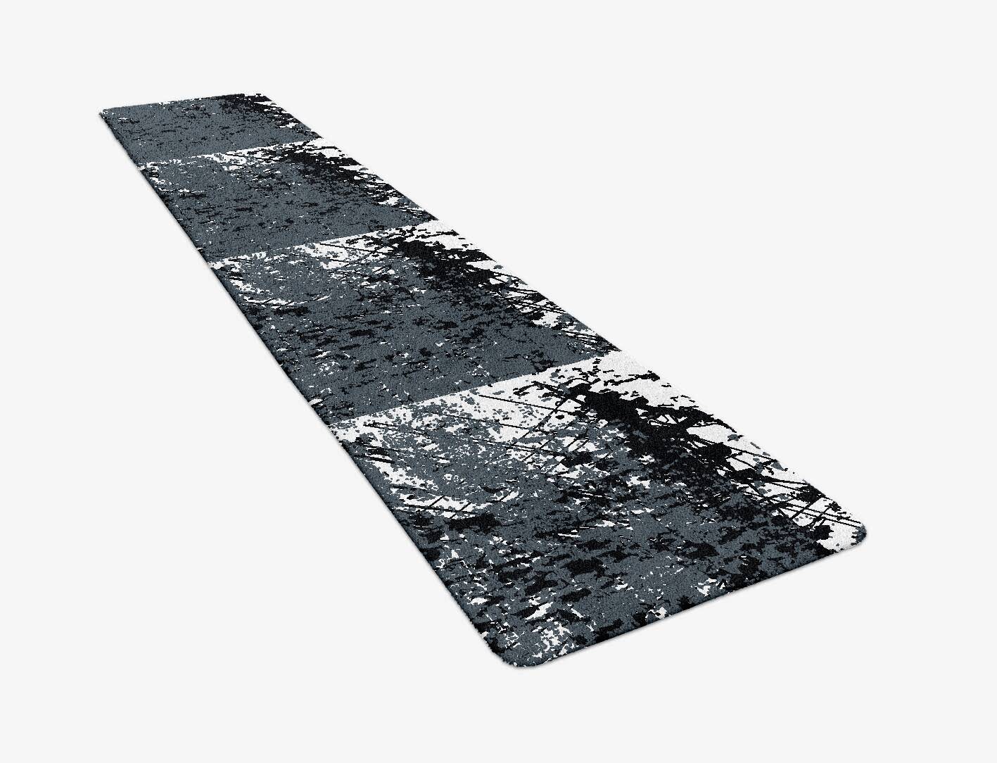 Flux Ions Monochrome Runner Hand Tufted Pure Wool Custom Rug by Rug Artisan
