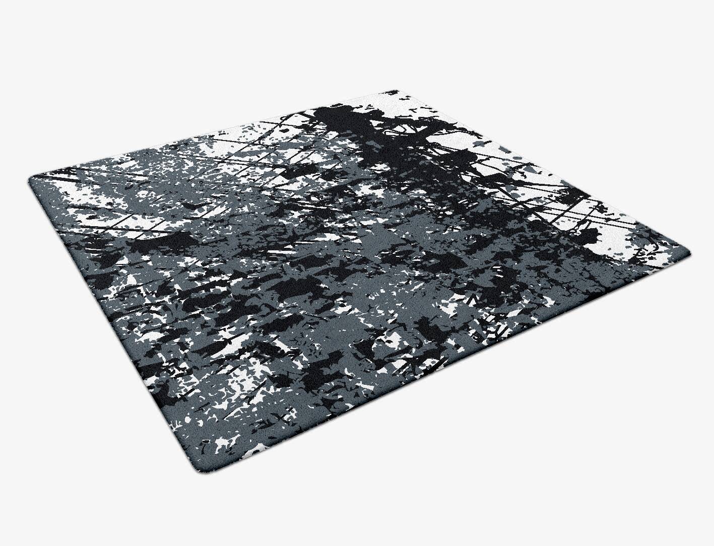 Flux Ions Monochrome Square Hand Tufted Pure Wool Custom Rug by Rug Artisan