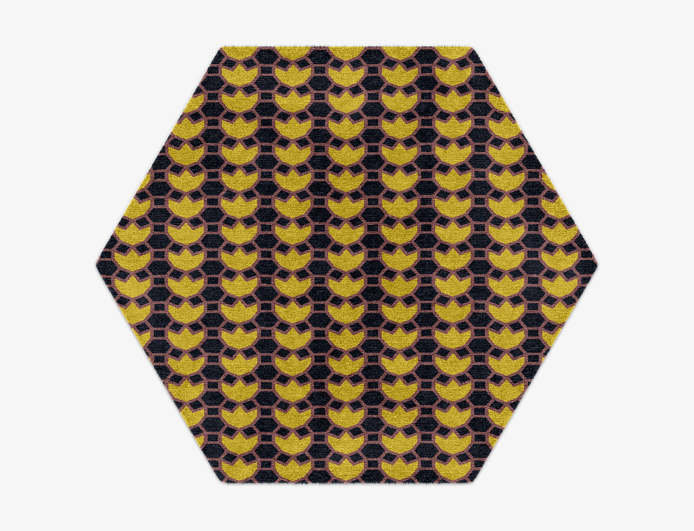 Flyroe Geometric Hexagon Hand Knotted Tibetan Wool Custom Rug by Rug Artisan