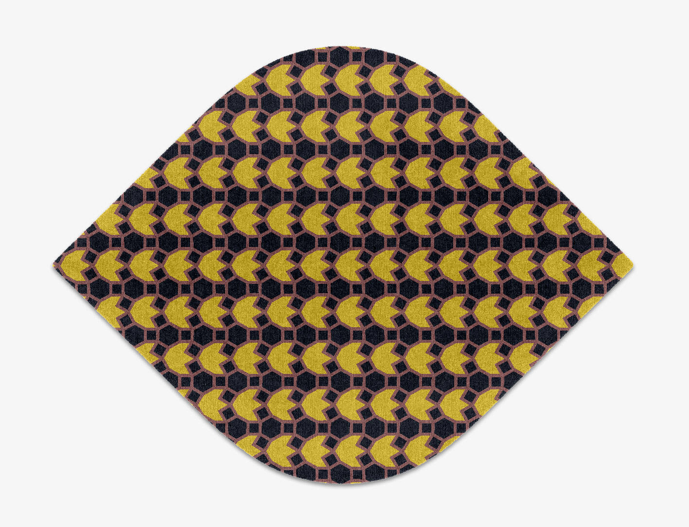 Flyroe Geometric Ogee Hand Knotted Tibetan Wool Custom Rug by Rug Artisan