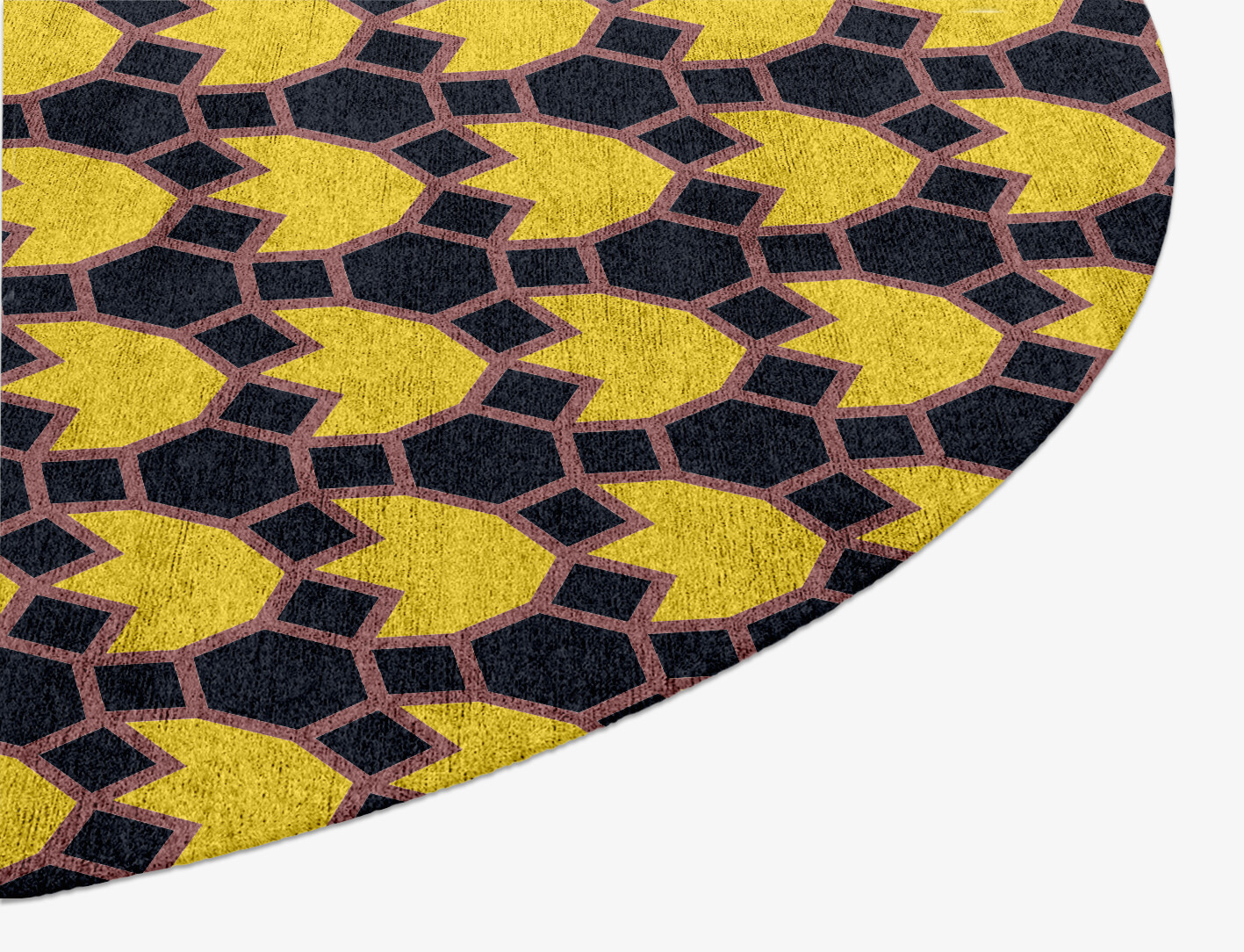 Flyroe Geometric Oval Hand Knotted Bamboo Silk Custom Rug by Rug Artisan