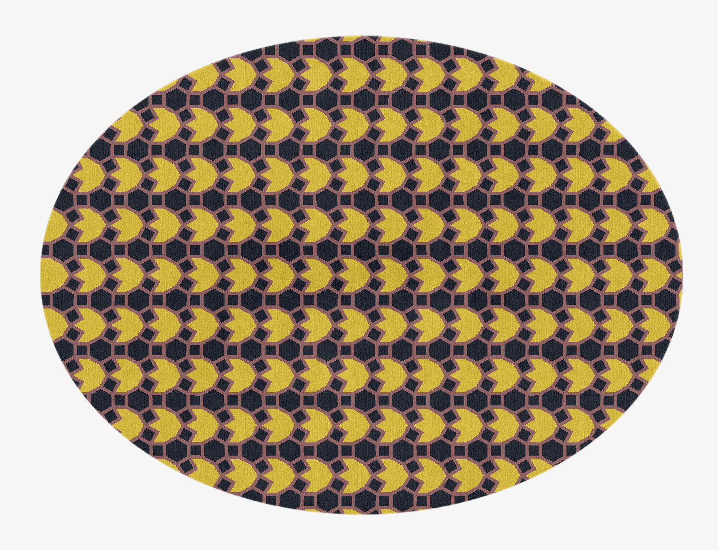 Flyroe Geometric Oval Hand Knotted Tibetan Wool Custom Rug by Rug Artisan