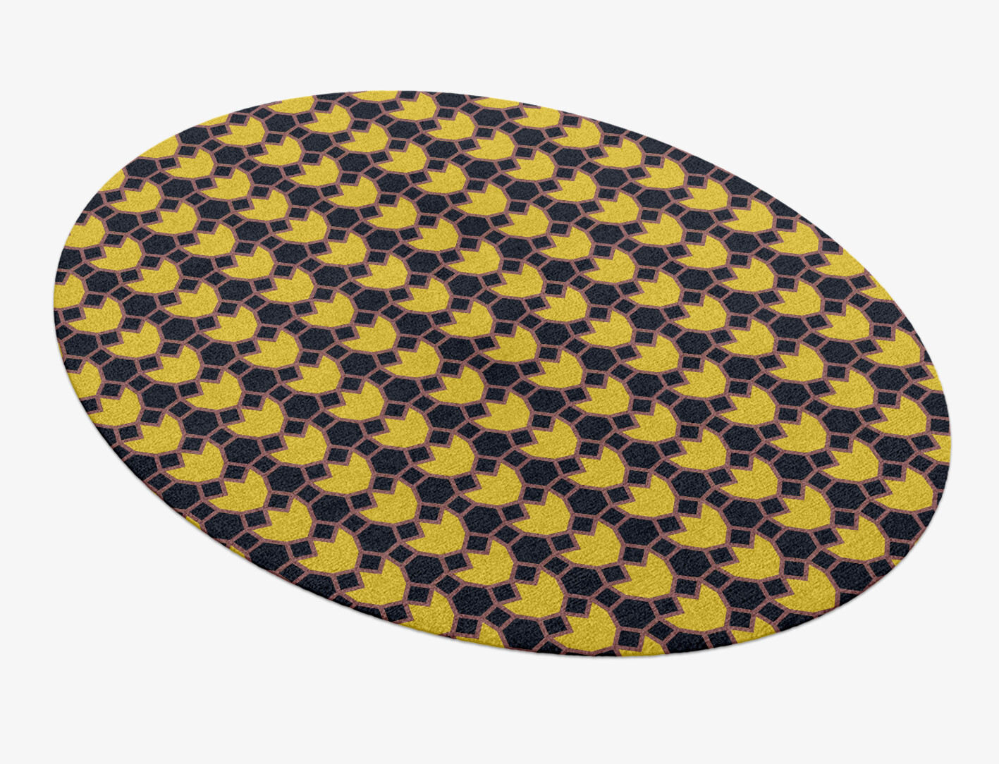 Flyroe Geometric Oval Hand Knotted Tibetan Wool Custom Rug by Rug Artisan