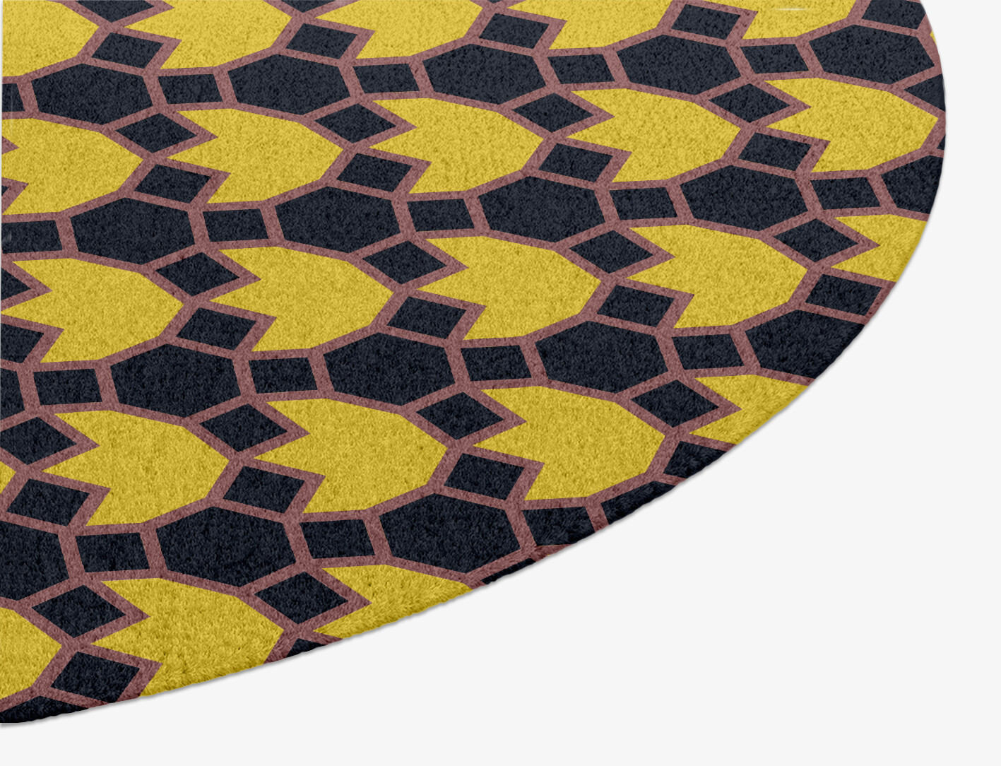 Flyroe Geometric Oval Hand Knotted Tibetan Wool Custom Rug by Rug Artisan
