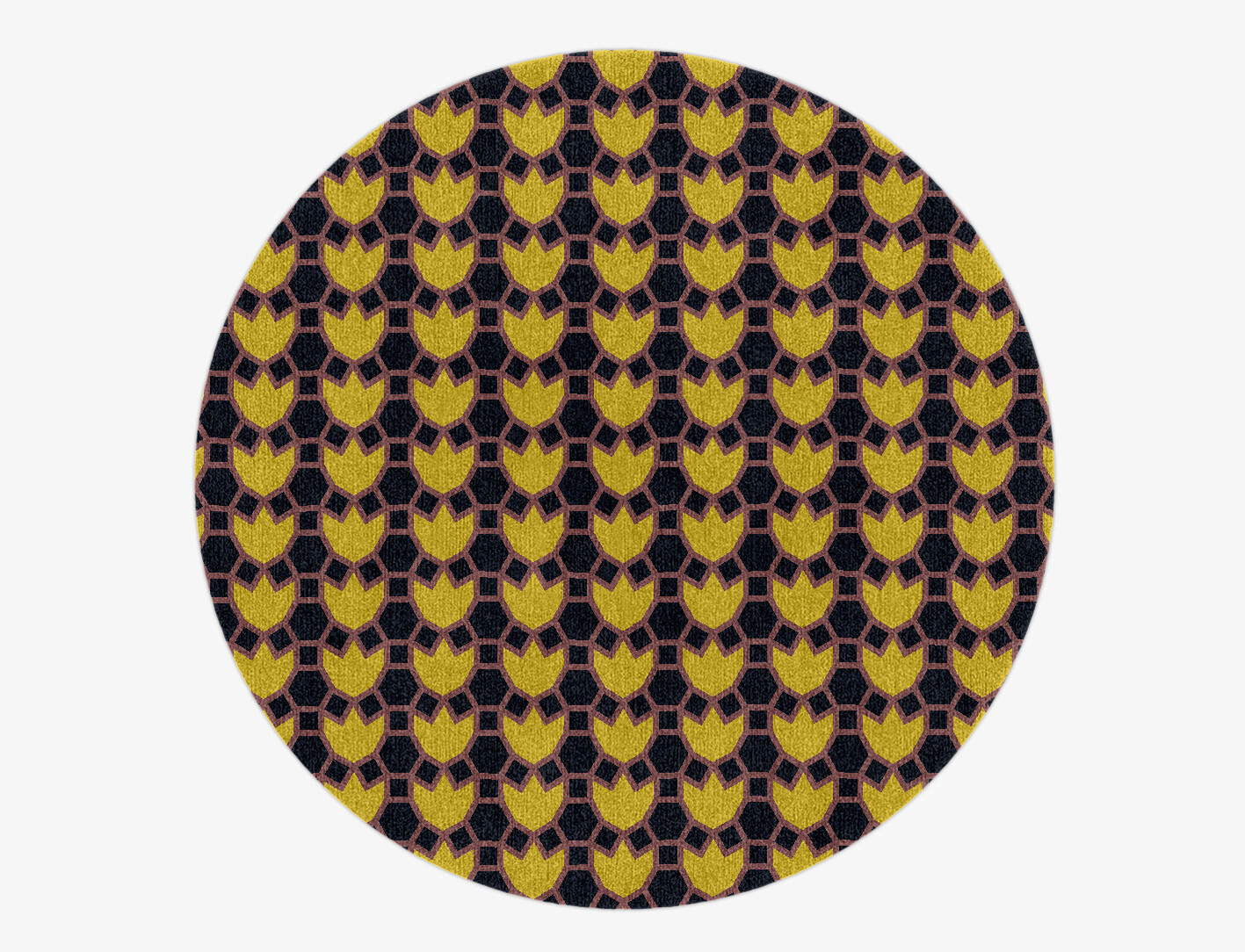 Flyroe Geometric Round Hand Knotted Tibetan Wool Custom Rug by Rug Artisan