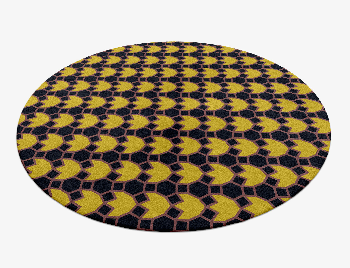Flyroe Geometric Round Hand Knotted Tibetan Wool Custom Rug by Rug Artisan