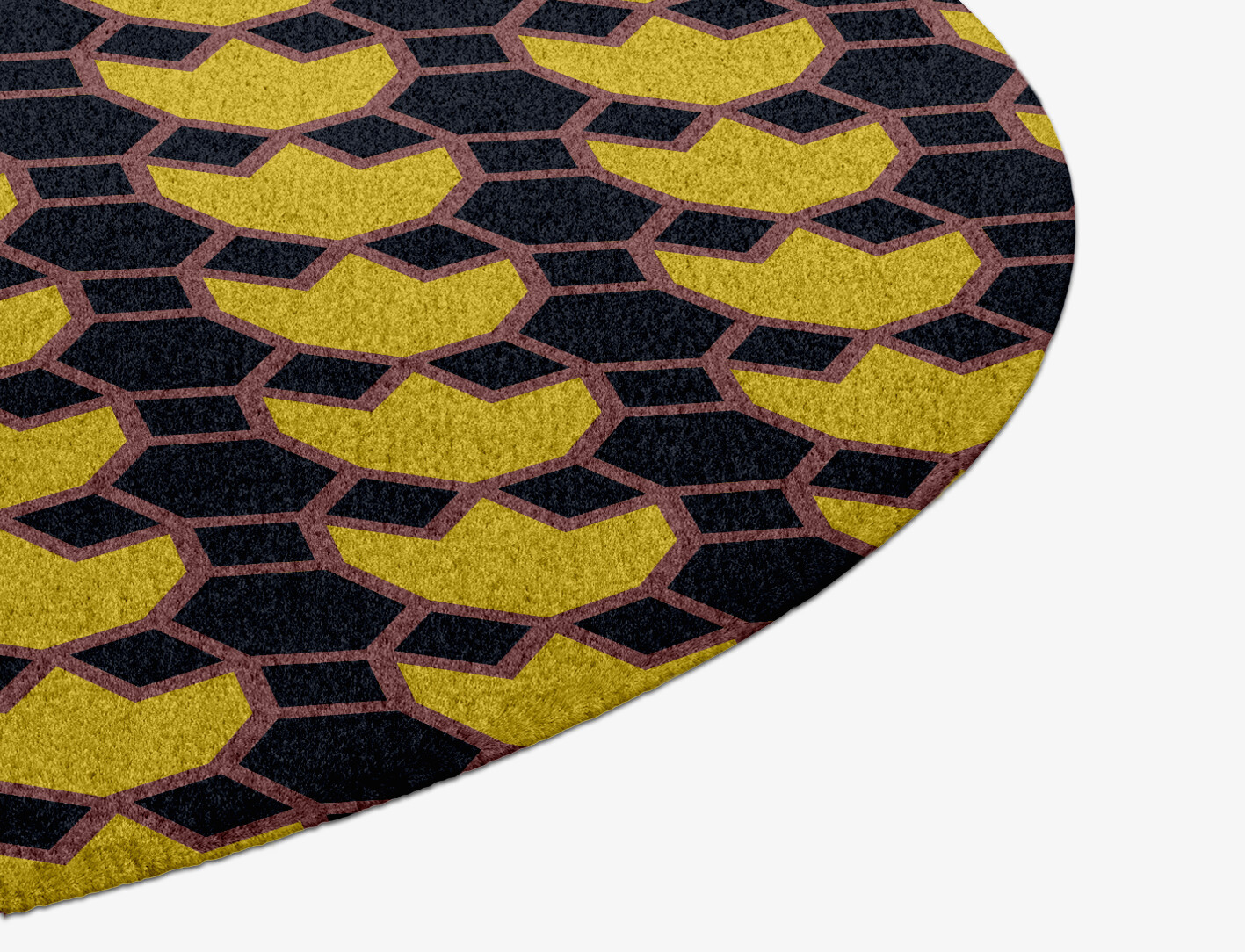 Flyroe Geometric Round Hand Knotted Tibetan Wool Custom Rug by Rug Artisan