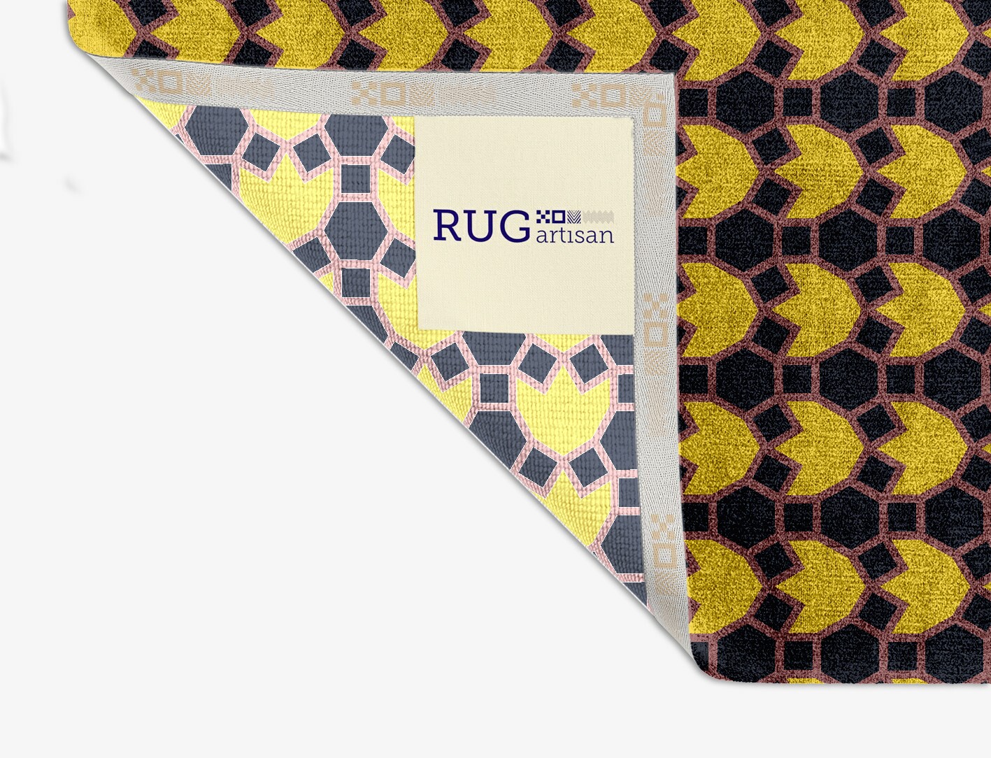 Flyroe Geometric Square Hand Knotted Bamboo Silk Custom Rug by Rug Artisan
