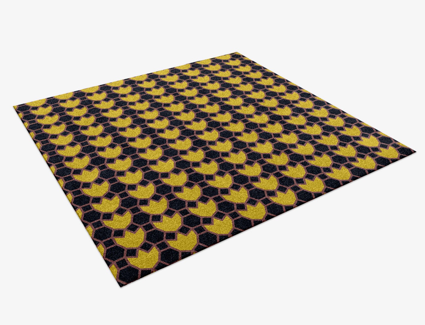 Flyroe Geometric Square Hand Knotted Tibetan Wool Custom Rug by Rug Artisan
