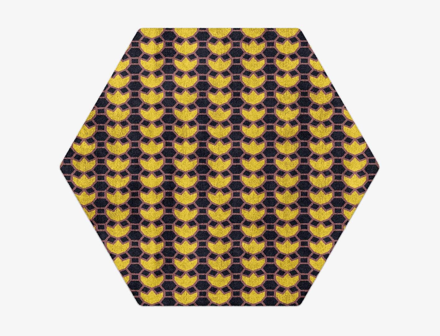 Flyroe Geometric Hexagon Hand Tufted Bamboo Silk Custom Rug by Rug Artisan