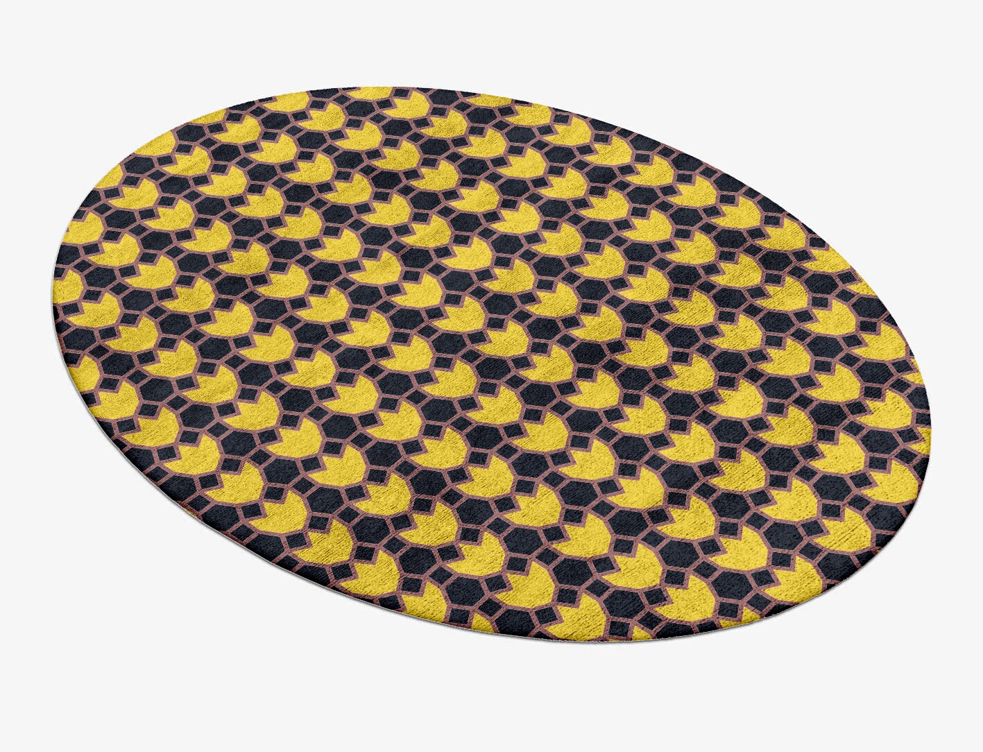 Flyroe Geometric Oval Hand Tufted Bamboo Silk Custom Rug by Rug Artisan