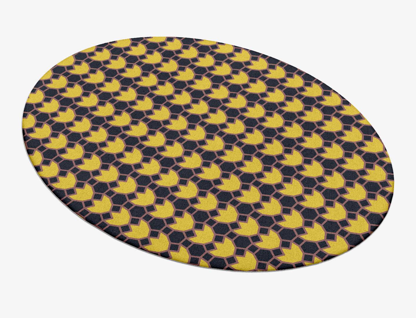 Flyroe Geometric Oval Hand Tufted Pure Wool Custom Rug by Rug Artisan