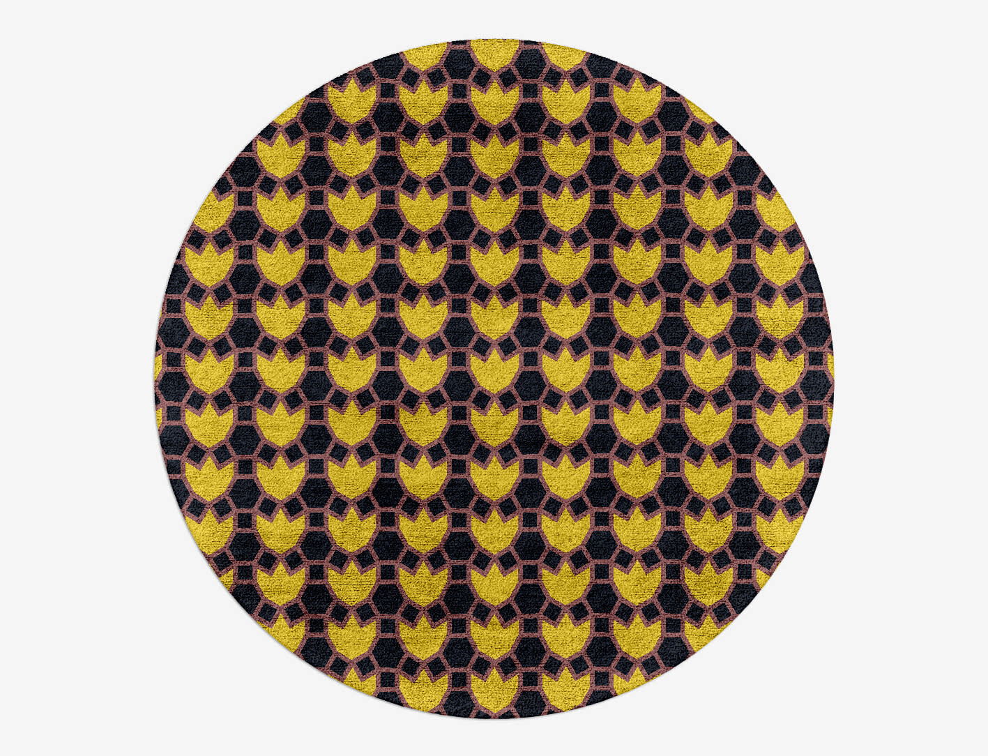 Flyroe Geometric Round Hand Tufted Bamboo Silk Custom Rug by Rug Artisan