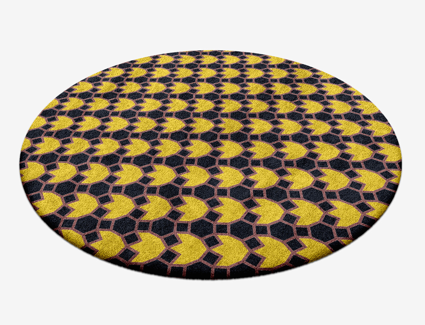 Flyroe Geometric Round Hand Tufted Bamboo Silk Custom Rug by Rug Artisan