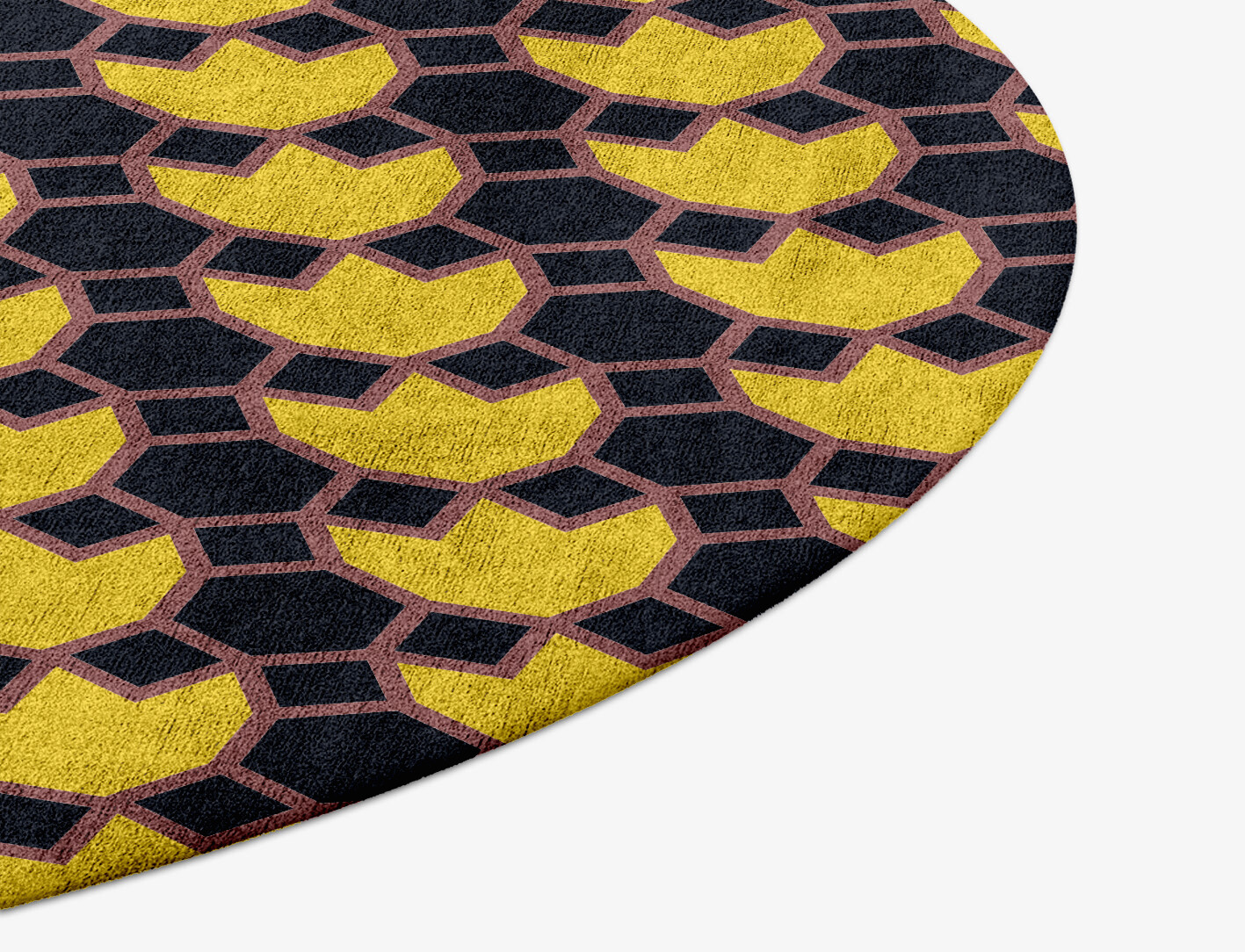 Flyroe Geometric Round Hand Tufted Bamboo Silk Custom Rug by Rug Artisan