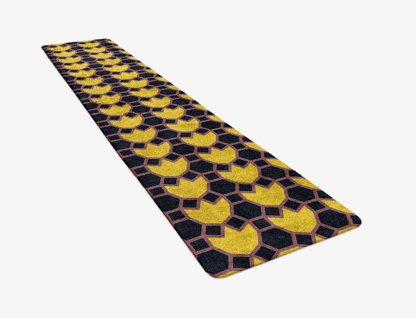 Flyroe Geometric Runner Hand Tufted Bamboo Silk Custom Rug by Rug Artisan