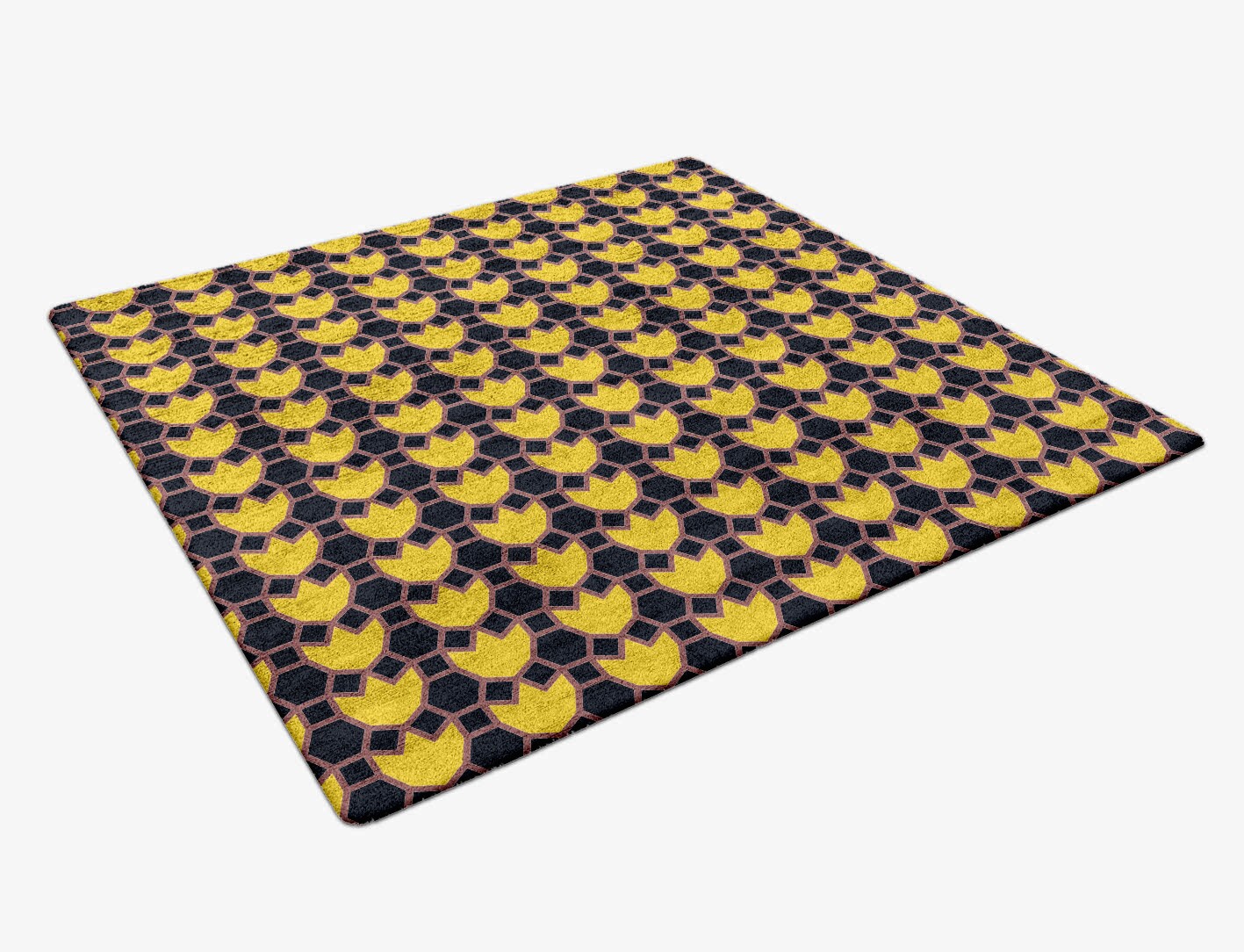 Flyroe Geometric Square Hand Tufted Bamboo Silk Custom Rug by Rug Artisan