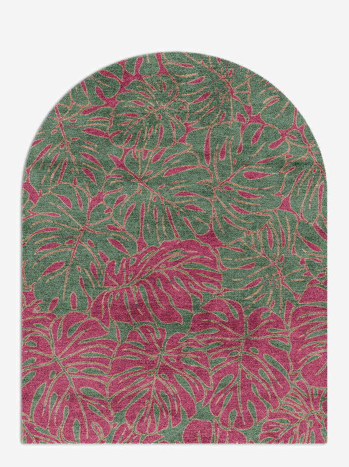 Foliage Floral Arch Hand Knotted Bamboo Silk Custom Rug by Rug Artisan