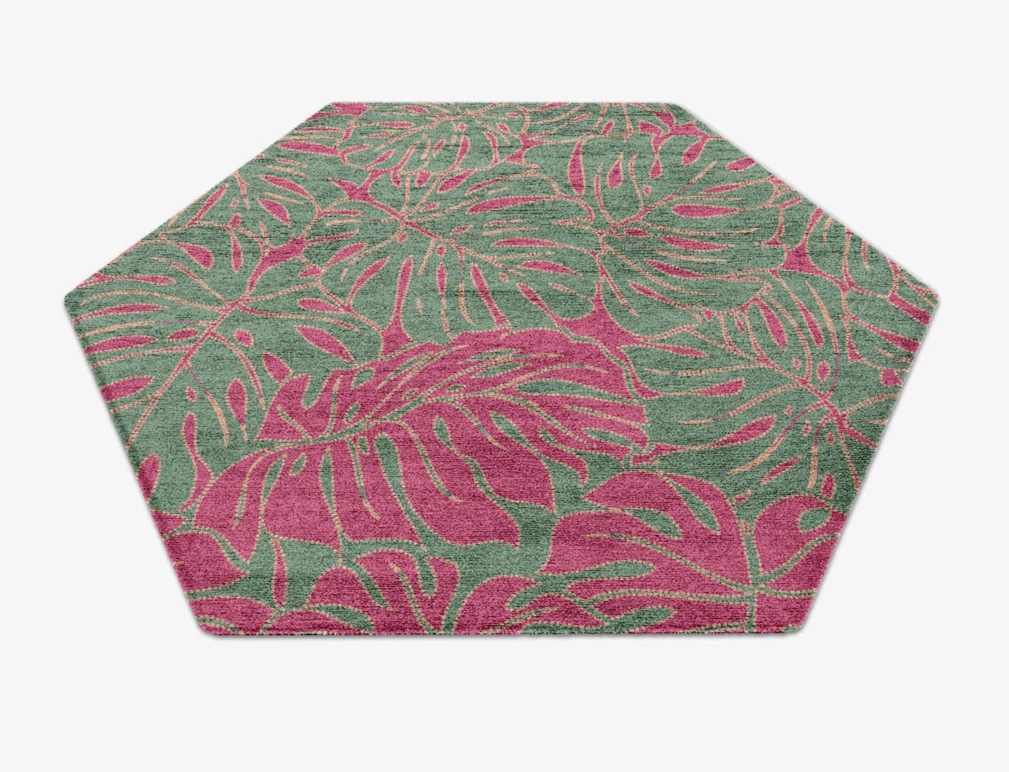 Foliage Floral Hexagon Hand Knotted Bamboo Silk Custom Rug by Rug Artisan