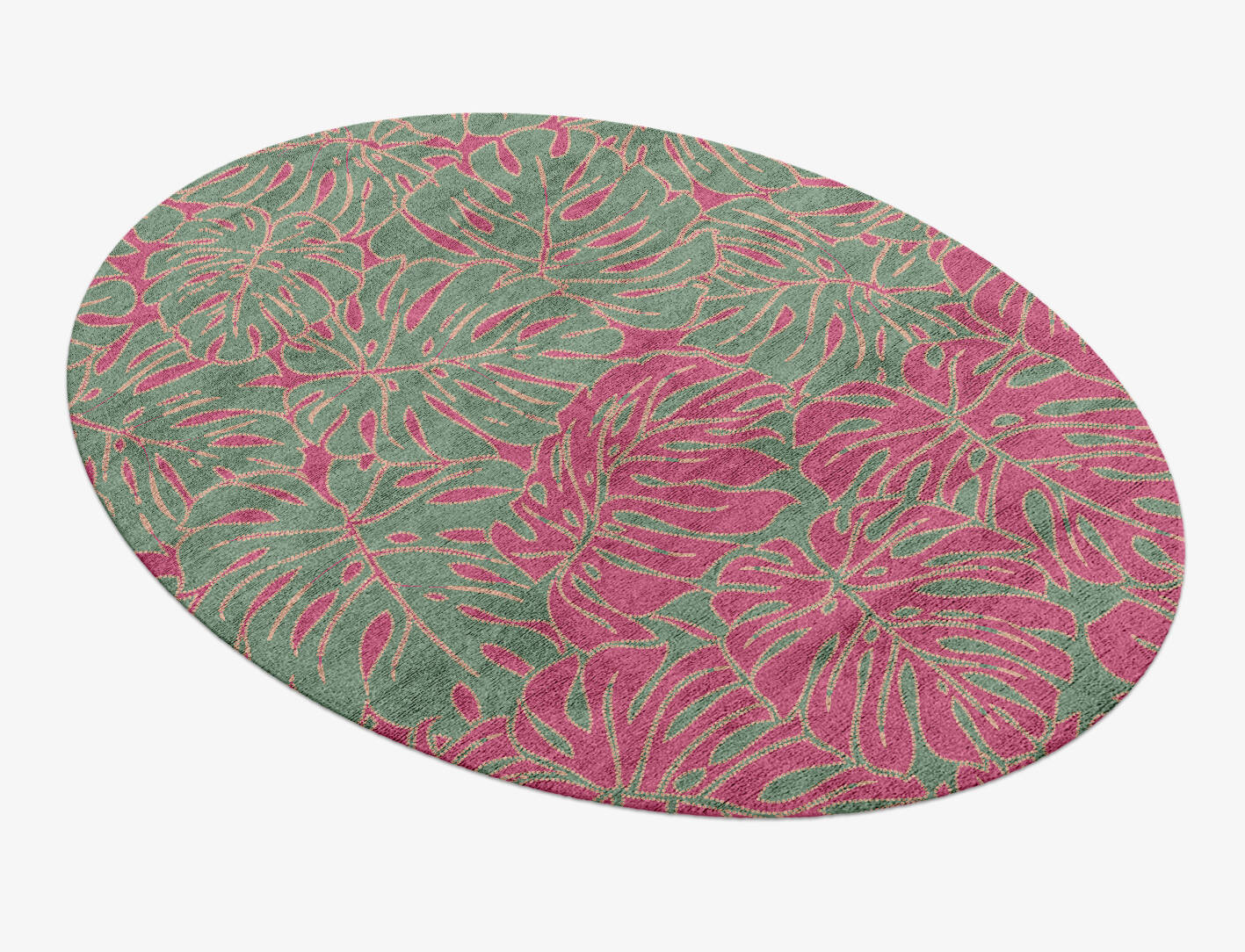 Foliage Floral Oval Hand Knotted Bamboo Silk Custom Rug by Rug Artisan