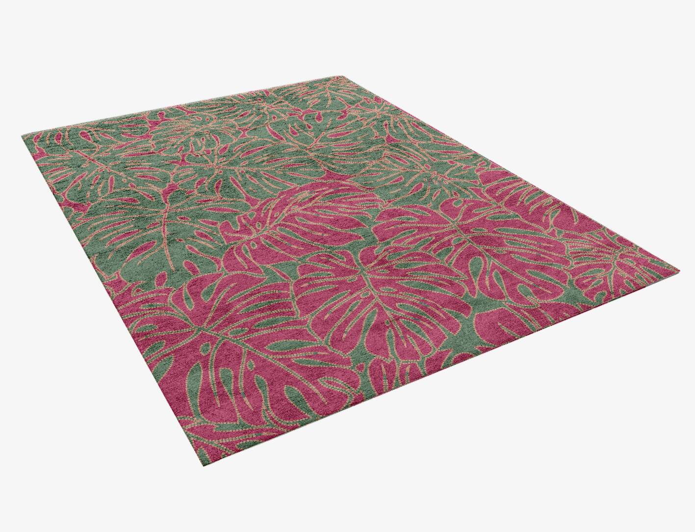 Foliage Floral Rectangle Hand Knotted Bamboo Silk Custom Rug by Rug Artisan