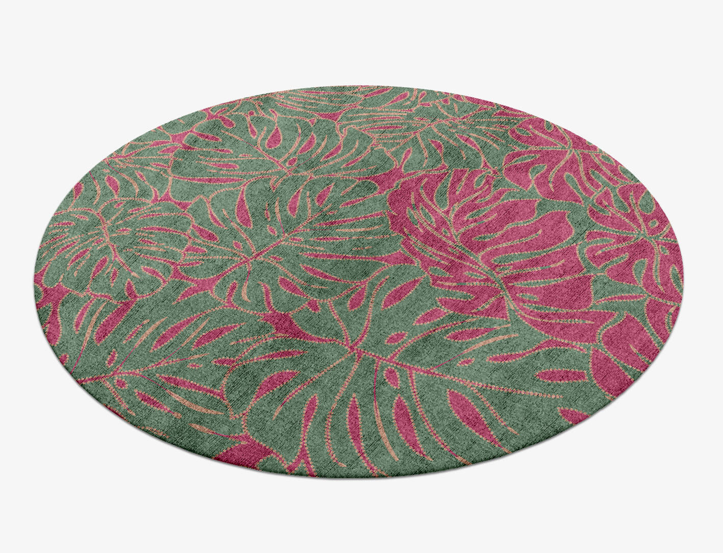 Foliage Floral Round Hand Knotted Bamboo Silk Custom Rug by Rug Artisan