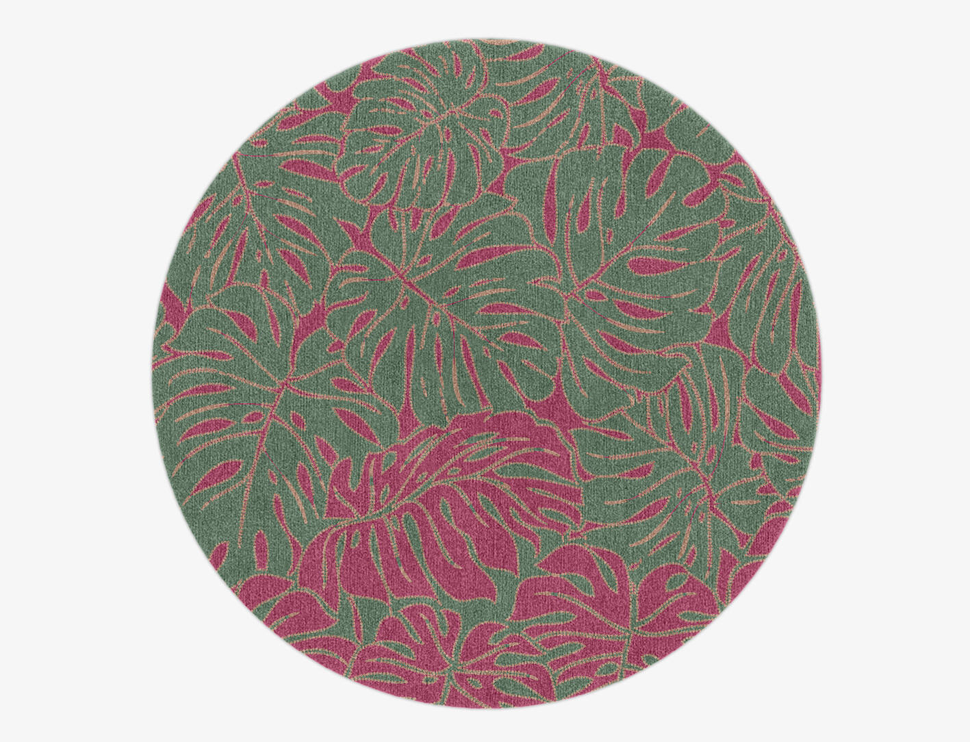 Foliage Floral Round Hand Knotted Tibetan Wool Custom Rug by Rug Artisan