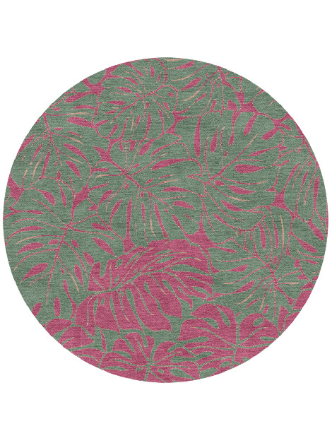 Foliage Floral Round Hand Knotted Tibetan Wool Custom Rug by Rug Artisan