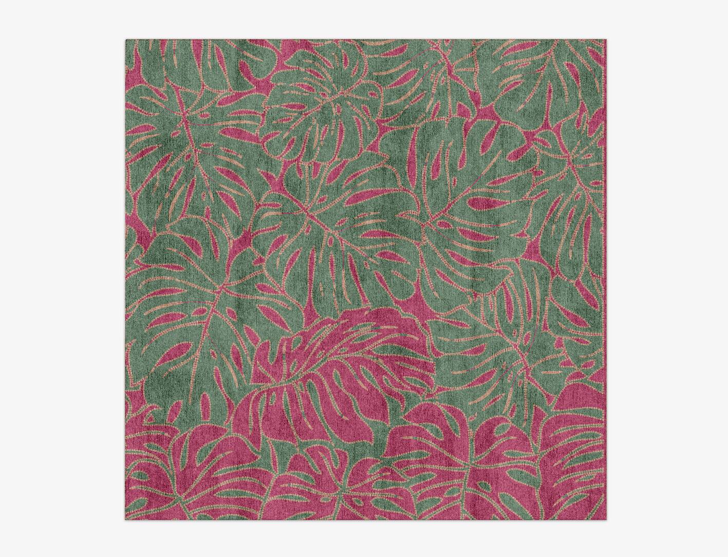Foliage Floral Square Hand Knotted Bamboo Silk Custom Rug by Rug Artisan