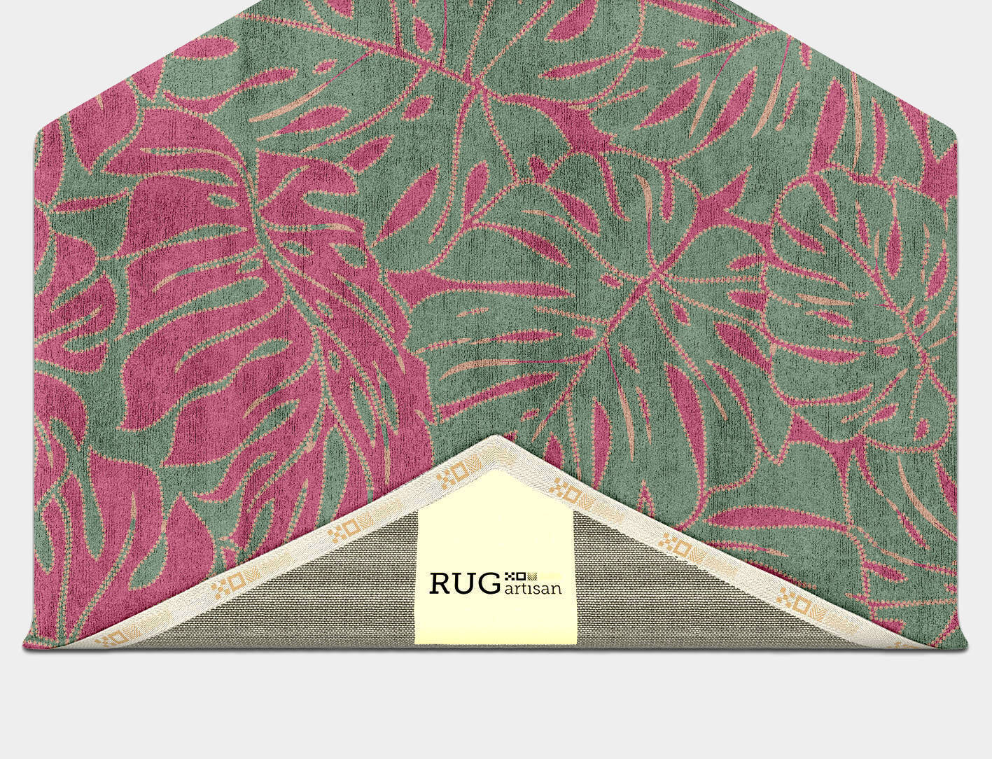 Foliage Floral Hexagon Hand Tufted Bamboo Silk Custom Rug by Rug Artisan