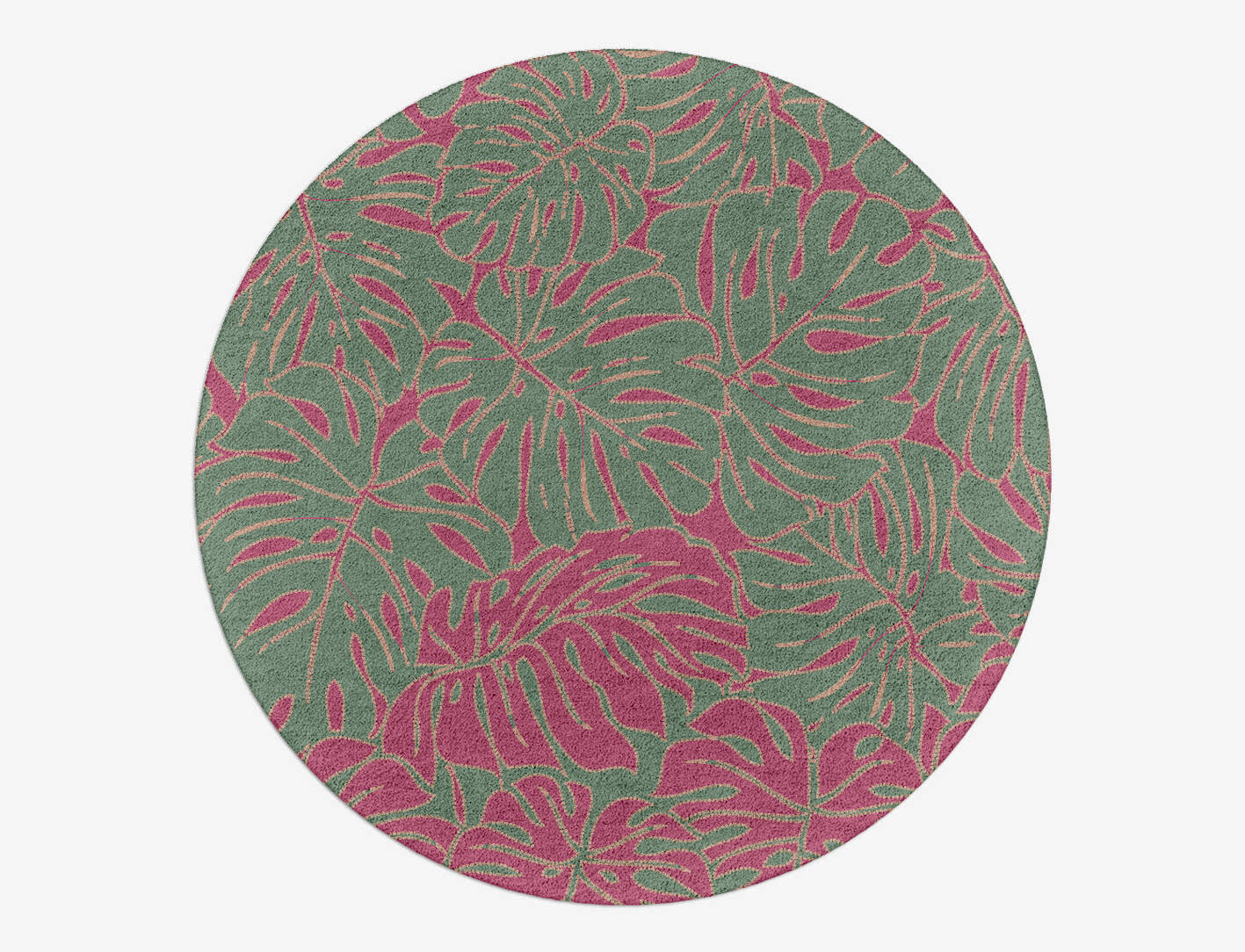 Foliage Floral Round Hand Tufted Pure Wool Custom Rug by Rug Artisan