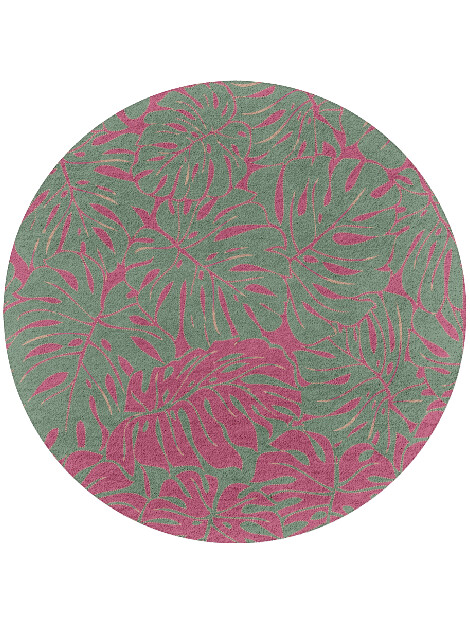 Foliage Floral Round Hand Tufted Pure Wool Custom Rug by Rug Artisan