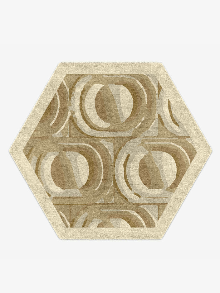 Folklore Origami Hexagon Hand Knotted Tibetan Wool Custom Rug by Rug Artisan