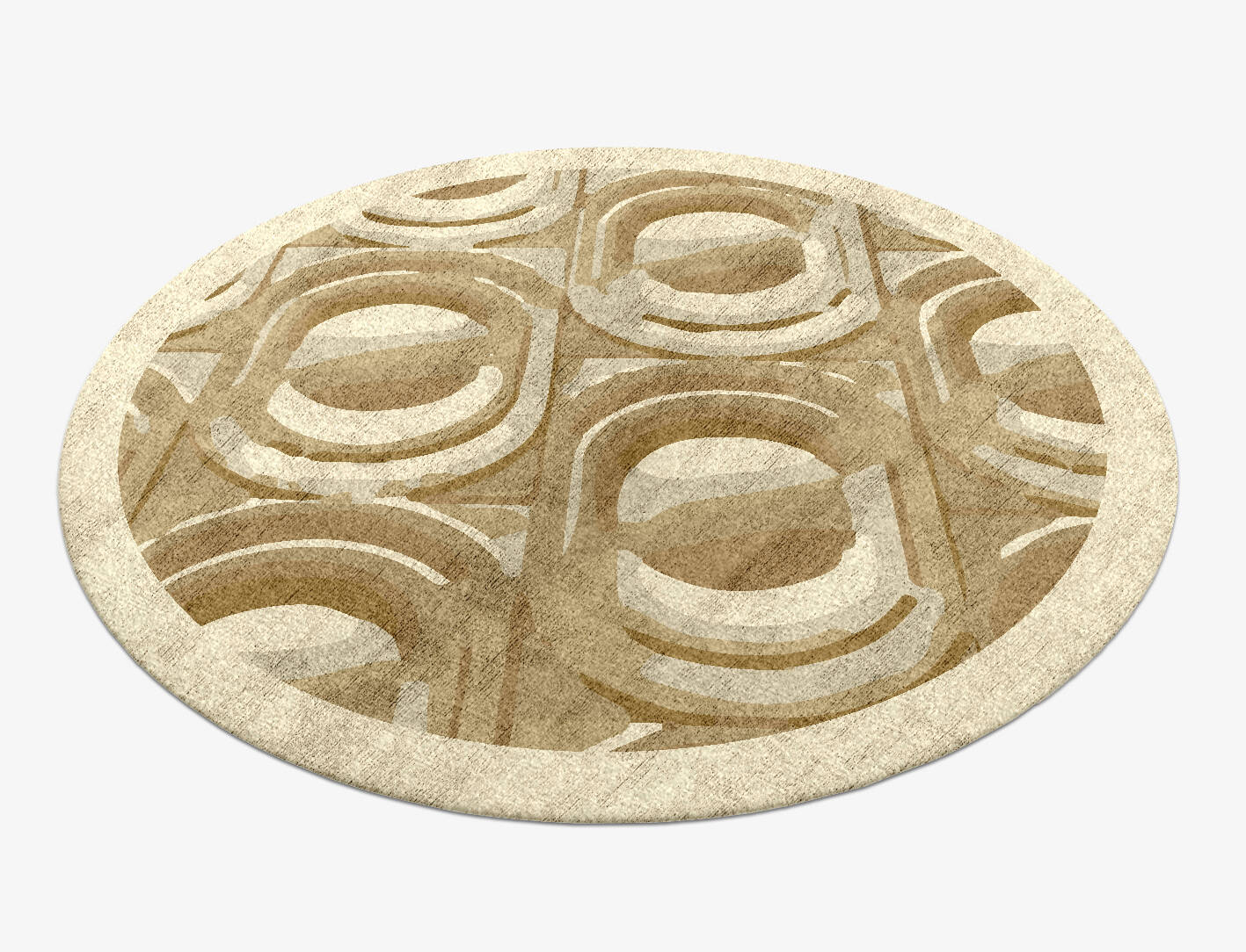 Folklore Origami Round Hand Knotted Bamboo Silk Custom Rug by Rug Artisan