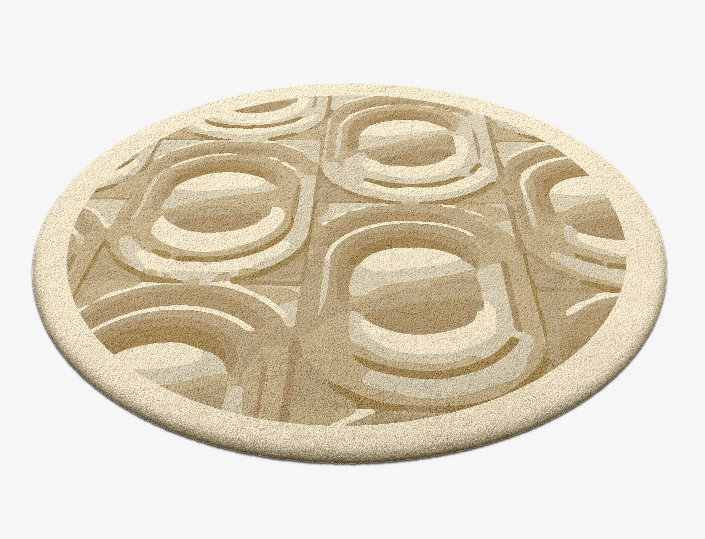 Folklore Origami Round Hand Tufted Pure Wool Custom Rug by Rug Artisan