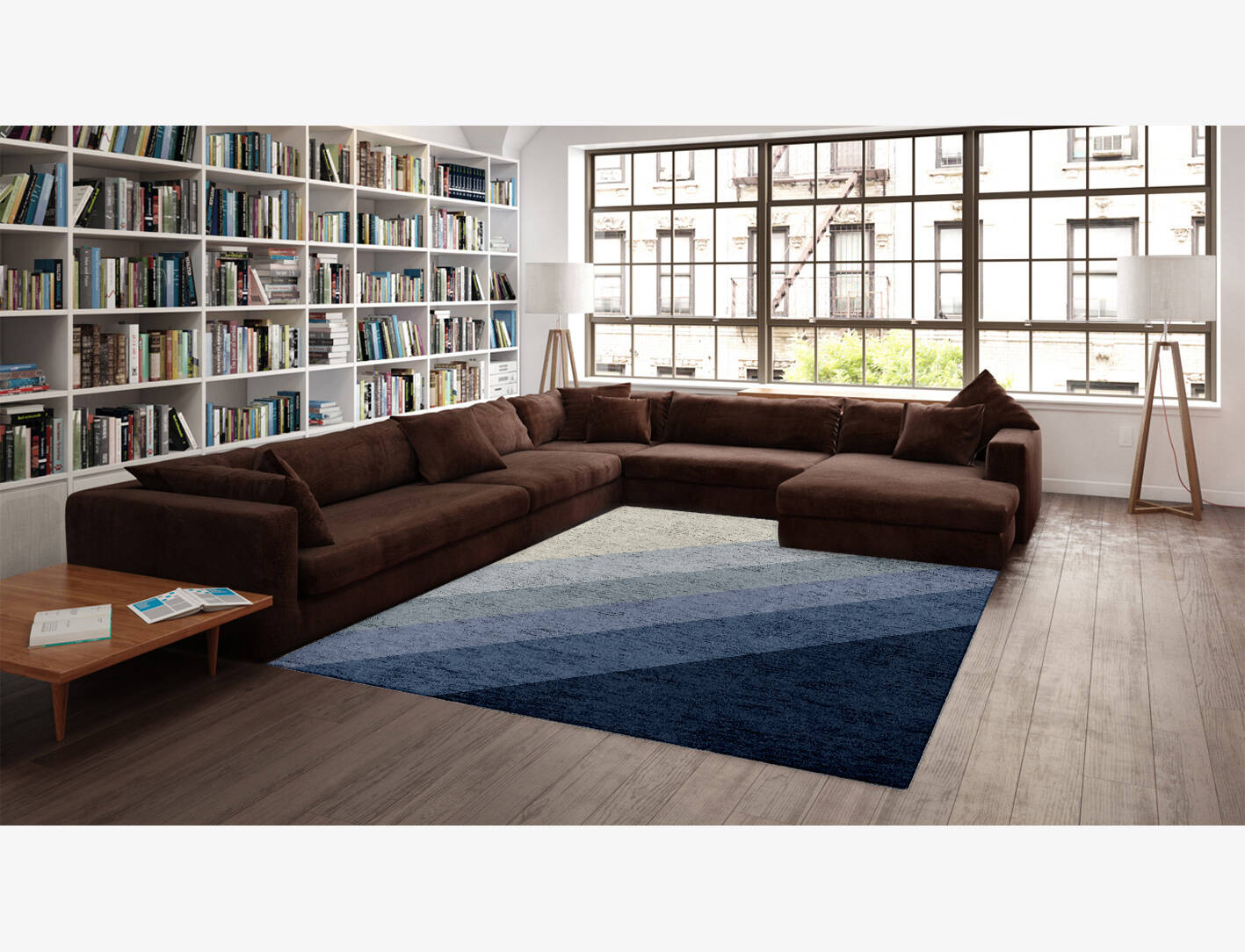 Ford Gradation Rectangle Hand Knotted Bamboo Silk Custom Rug by Rug Artisan