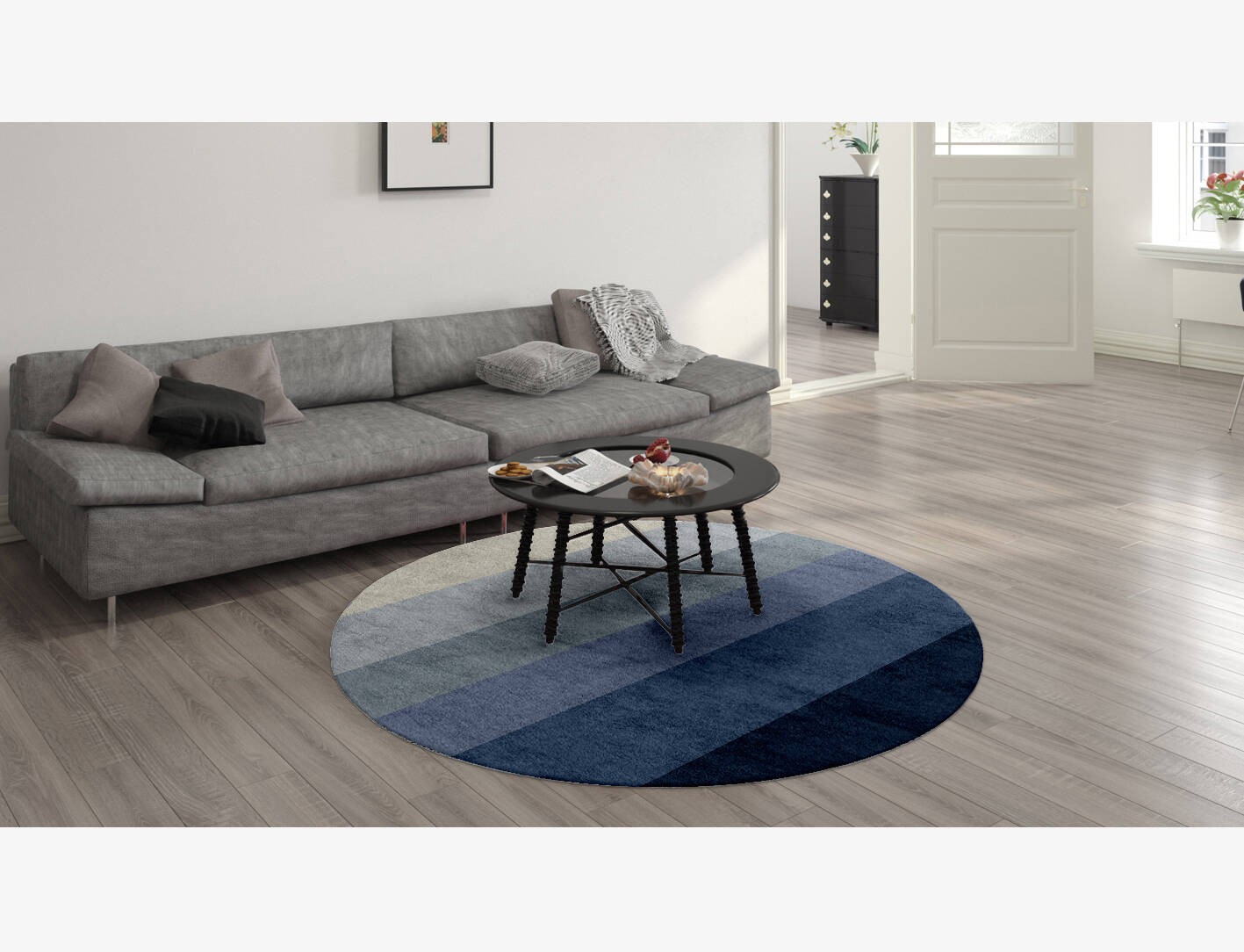 Ford Gradation Round Hand Knotted Bamboo Silk Custom Rug by Rug Artisan