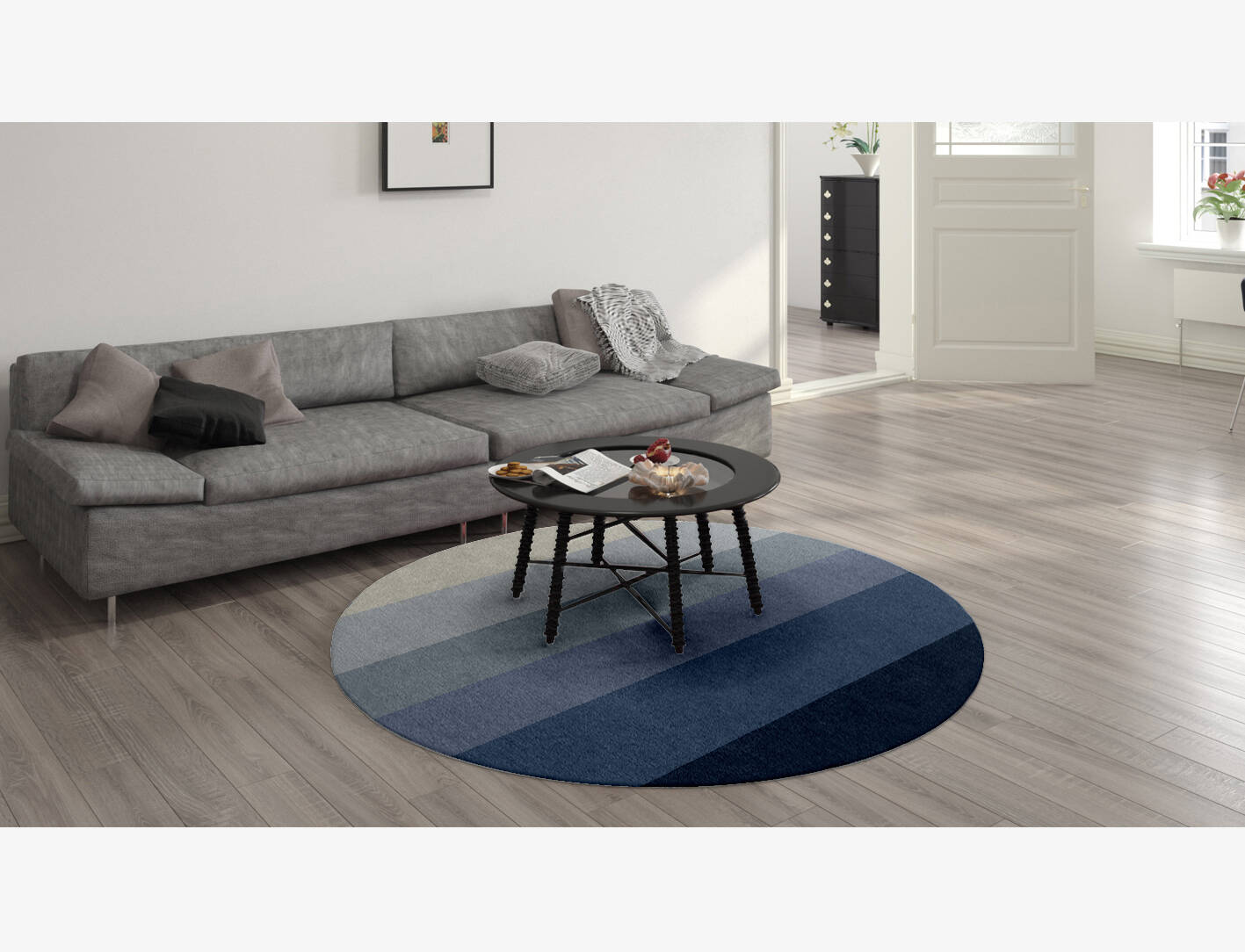 Ford Gradation Round Hand Knotted Tibetan Wool Custom Rug by Rug Artisan