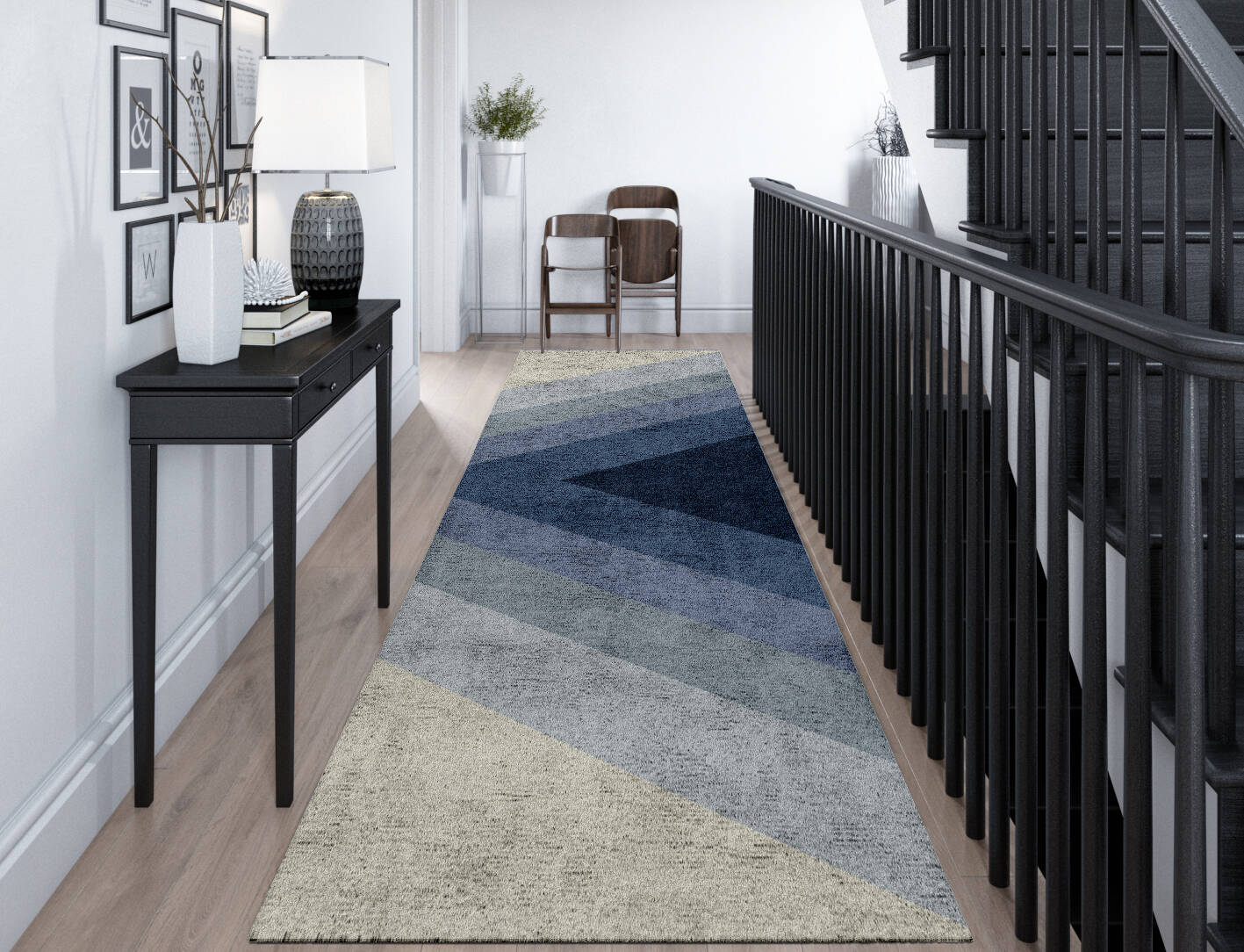Ford Gradation Runner Hand Tufted Bamboo Silk Custom Rug by Rug Artisan